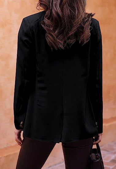 Damer Överdimensionerad Blazer Elegant Polyester-3