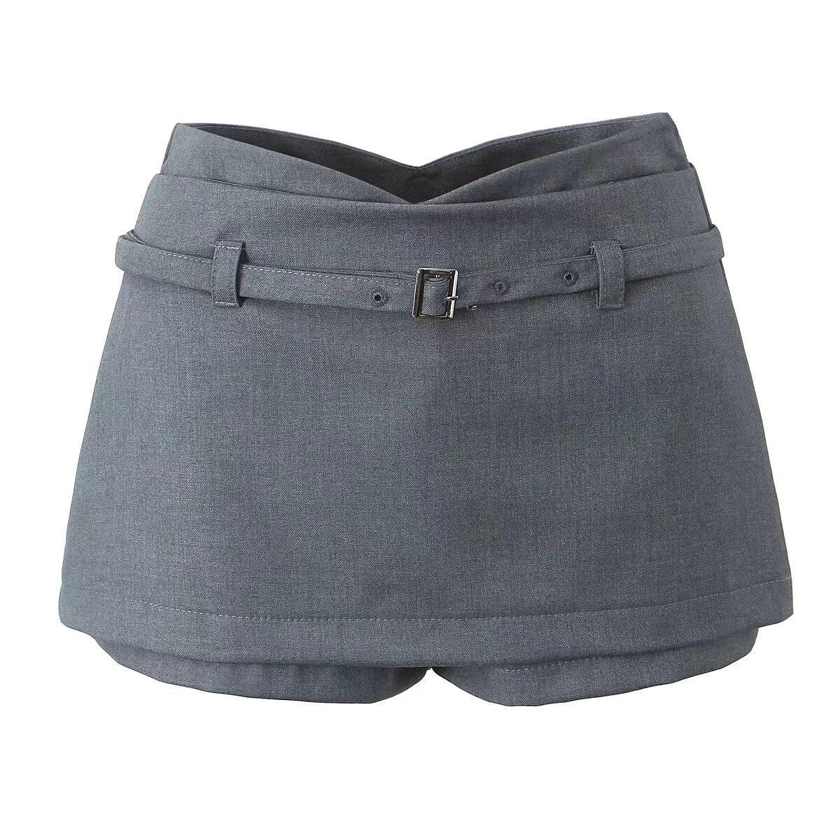 Kvinna A-Line Kjol Tvåfärgad Kort Polyester-1
