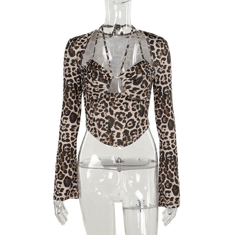 Variant image for Dam Blus Leopardmönster Långärmad Elastisk-1