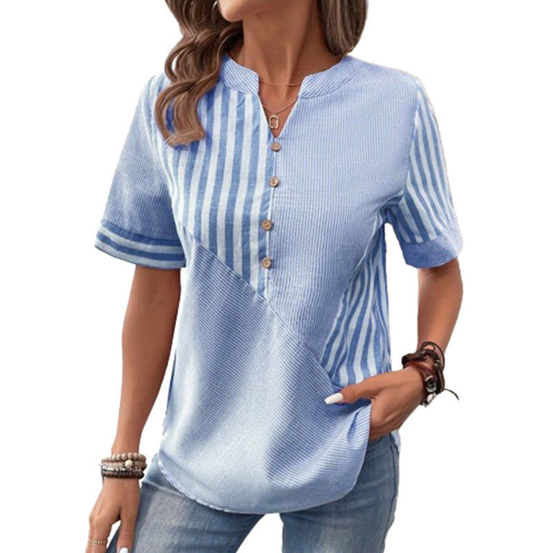 Dam Asymmetrisk Topp V-ringad Polyester 5