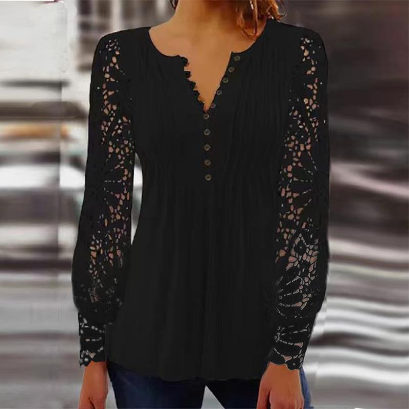 Variant image for Dam Blus med Blommiga Ärmar Hög Kvalitet Polyester-9