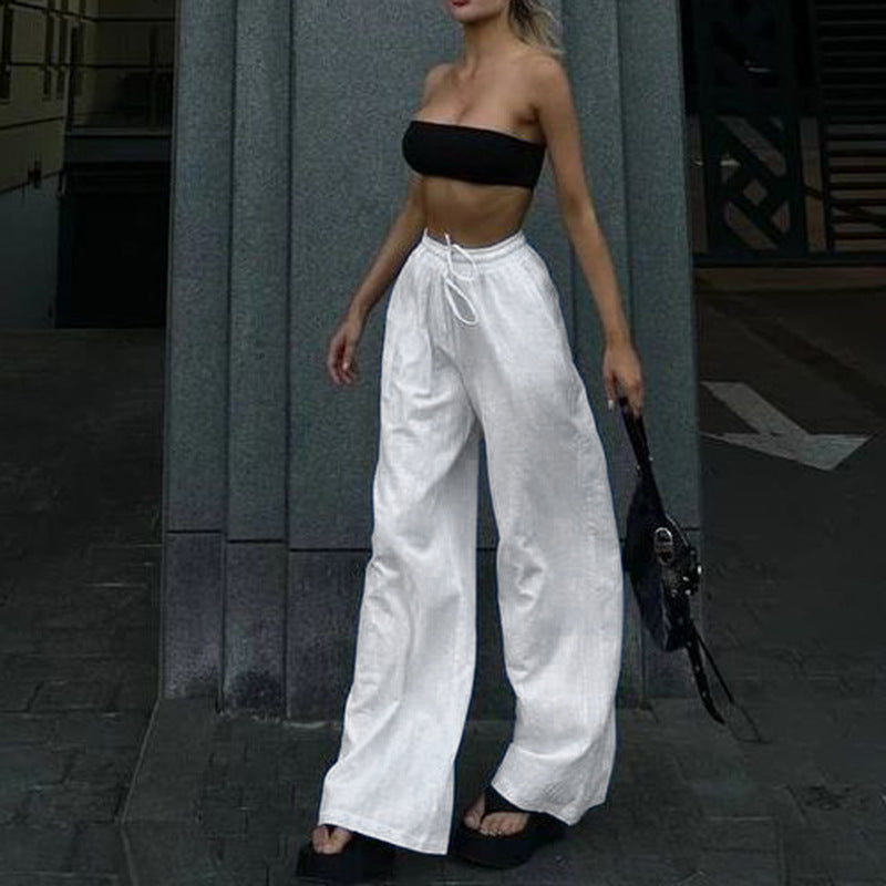 Kvinnors Casual Tröja med Elastiskt Midjeband – Mjuk Jersey, Avslappnad Passform, Justerbar Snörning, Bred Benarea 2