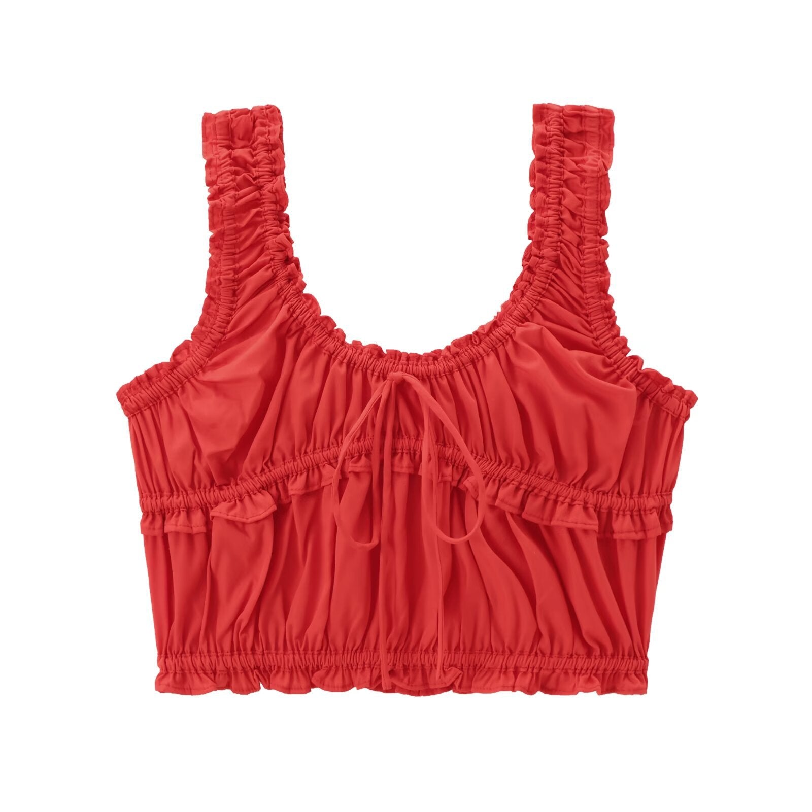 Variant image for Festtoppar Dam Rynkad Polyester Trendig Spaghetti Top-9
