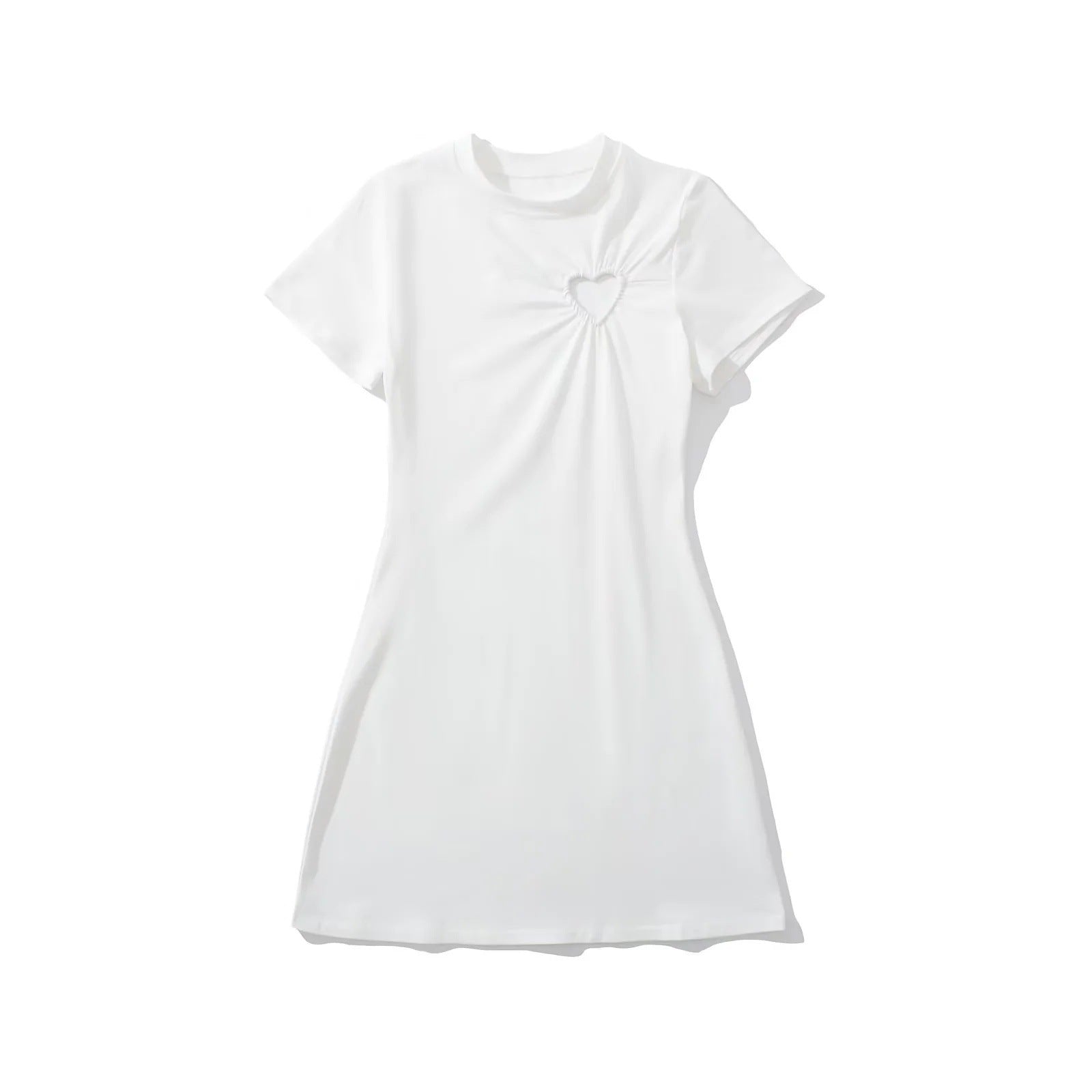 T Shirtklänning för Kvinnor med Hjärthalsring i Andningsbar Bomull – Löst Snitt, Perfekt för Sommarens Evenemang 5