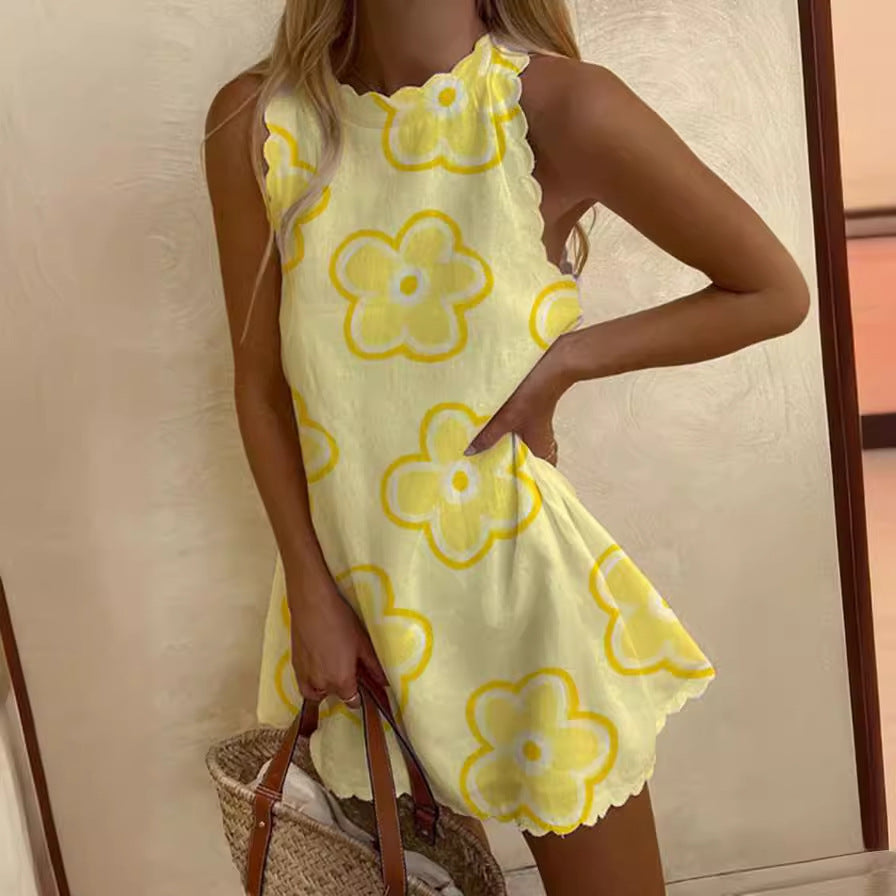 Dam A-Linjen Kjol Hög Midja Ljus Linne-2