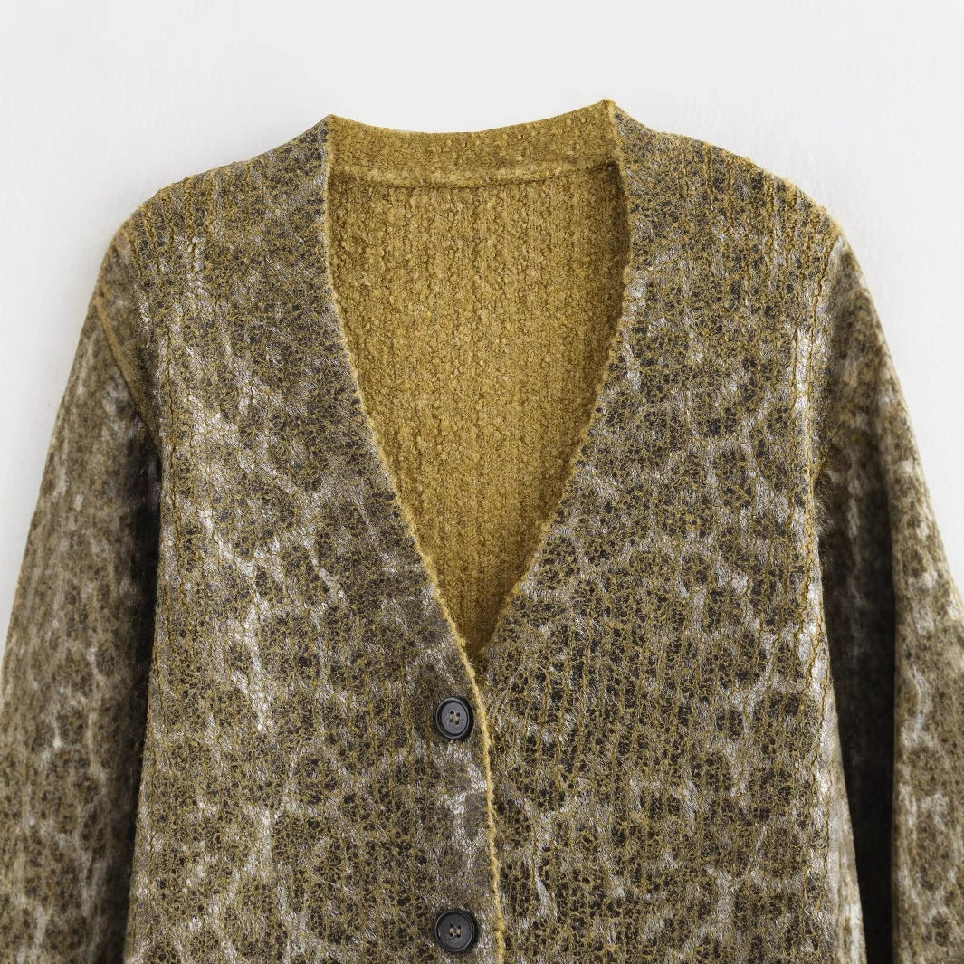 Kvinnors Cardigan Djurmönster Mjuk Andningsbar Tyg 2