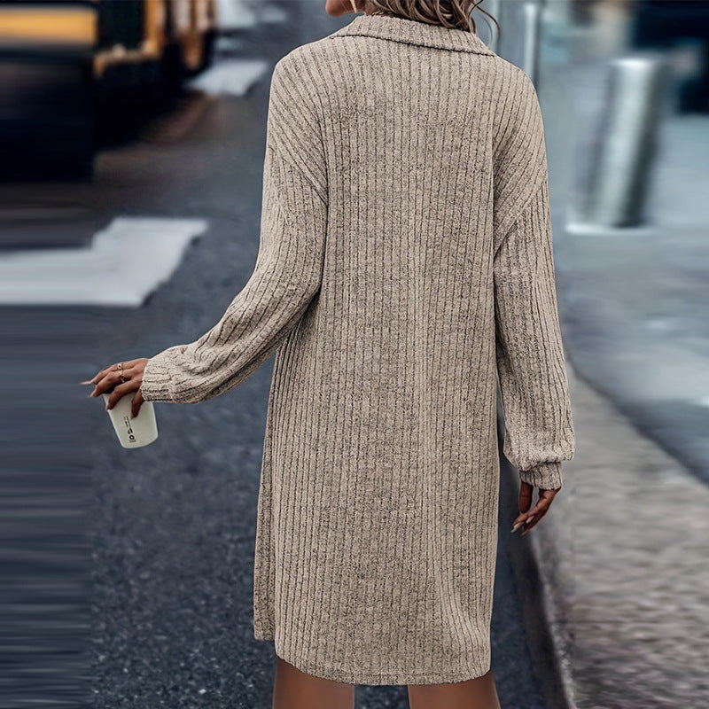 Dam Klänning A-Linjeformad Midi med Dragkedja i Högkvalitativt Material-4