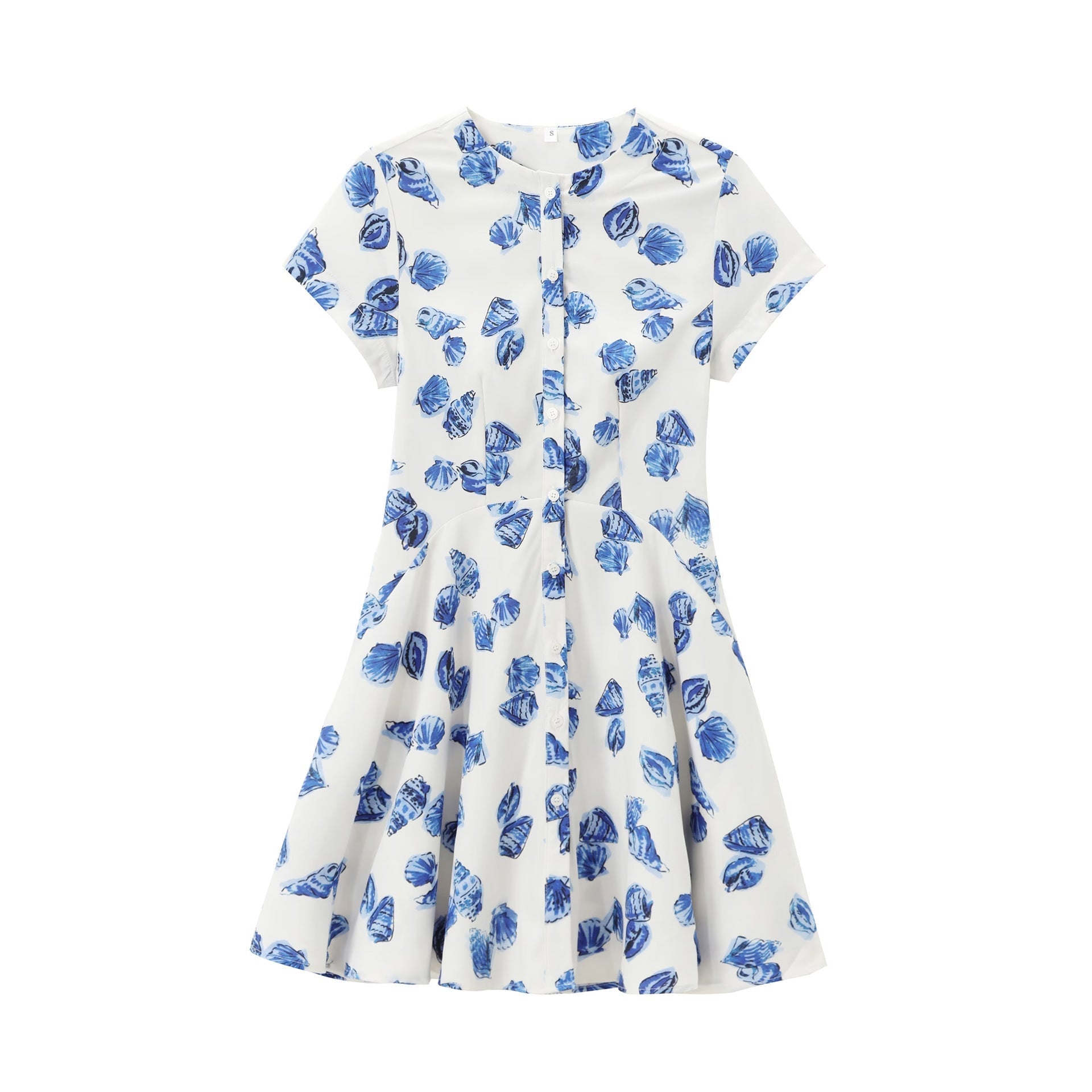 Fina Dam Klänningar A-linjeformad Kortärmad Blommönster Polyester-4