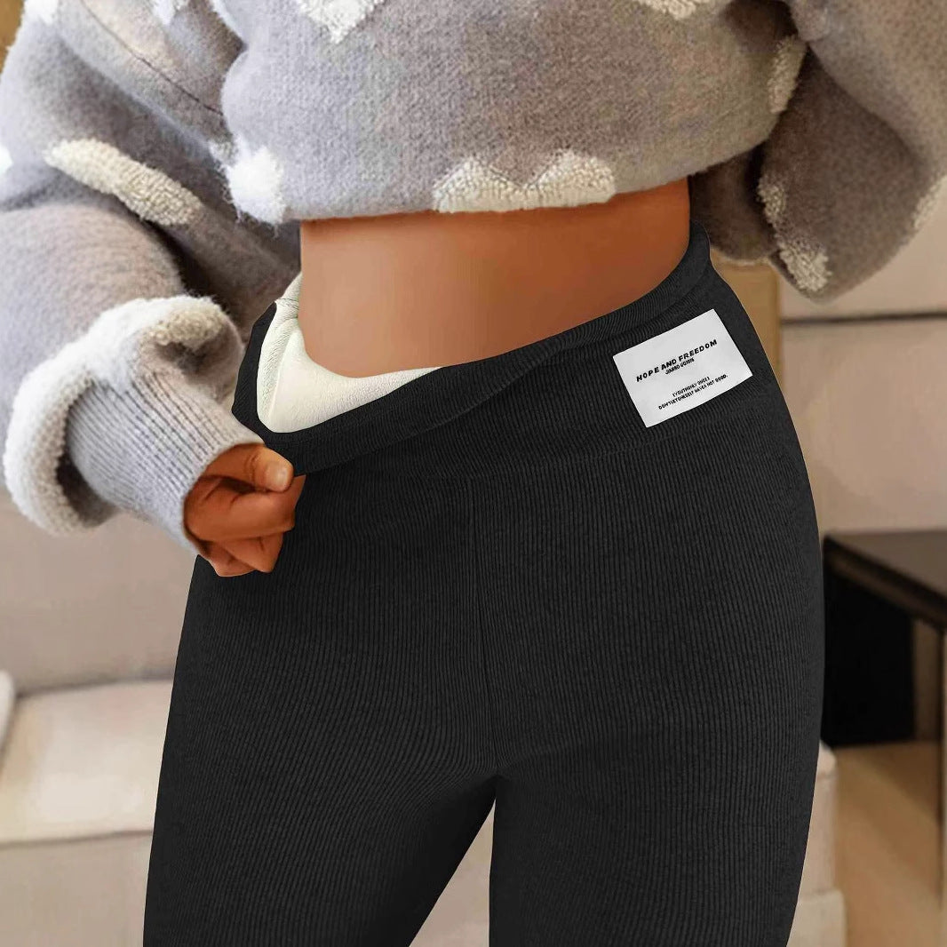 Kvinnors Leggings Hög Midja Ribbad Elastisk Material 2