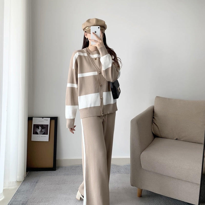 Dam Tre Dela Set Randig Akryl-6