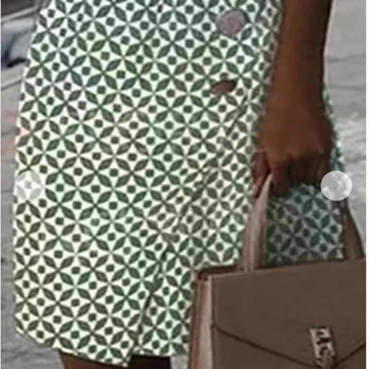 Kvinnors Midi Klänning Tryckt Polyester Avslappnad 4