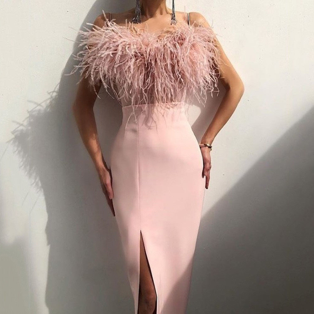 Kvinnors Midi Klänning Off-the-Shoulder Polyester-1