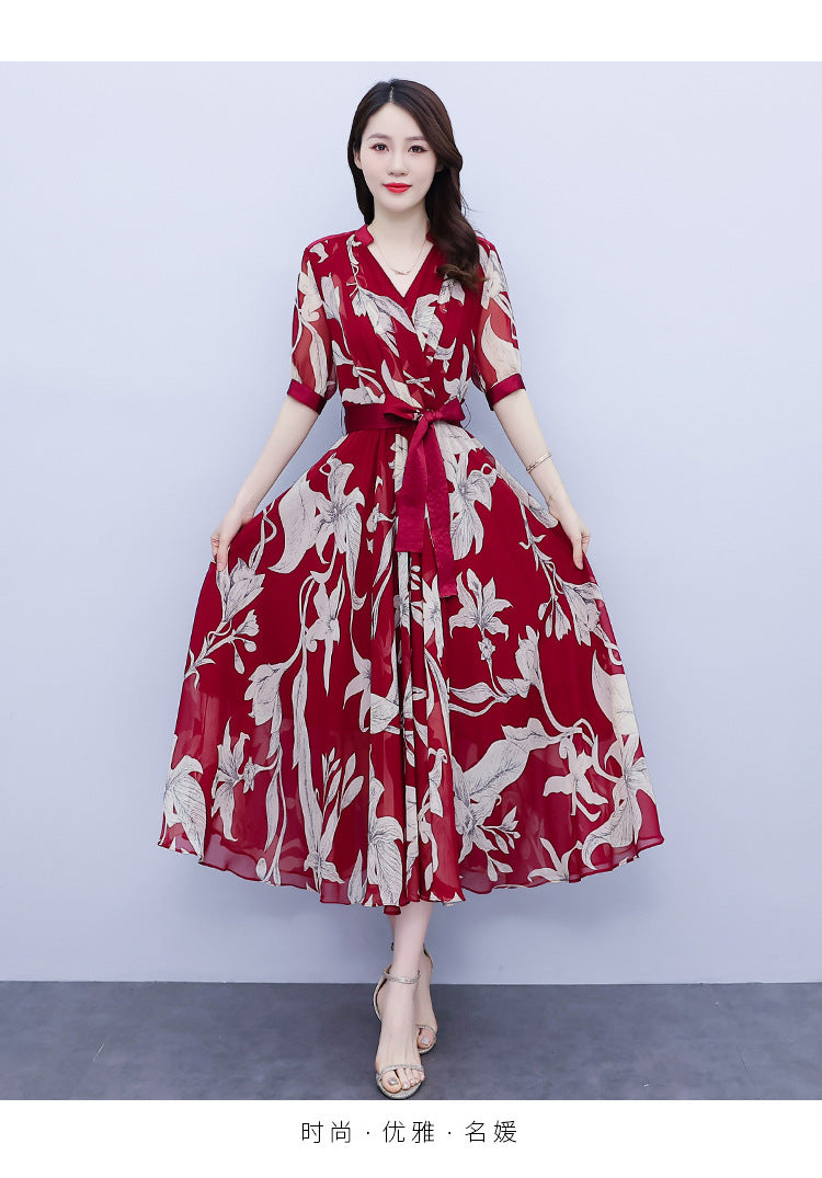 Variant image for Maxiklänning Dam V-ringning Mjuk Polyester Elegant Design-6