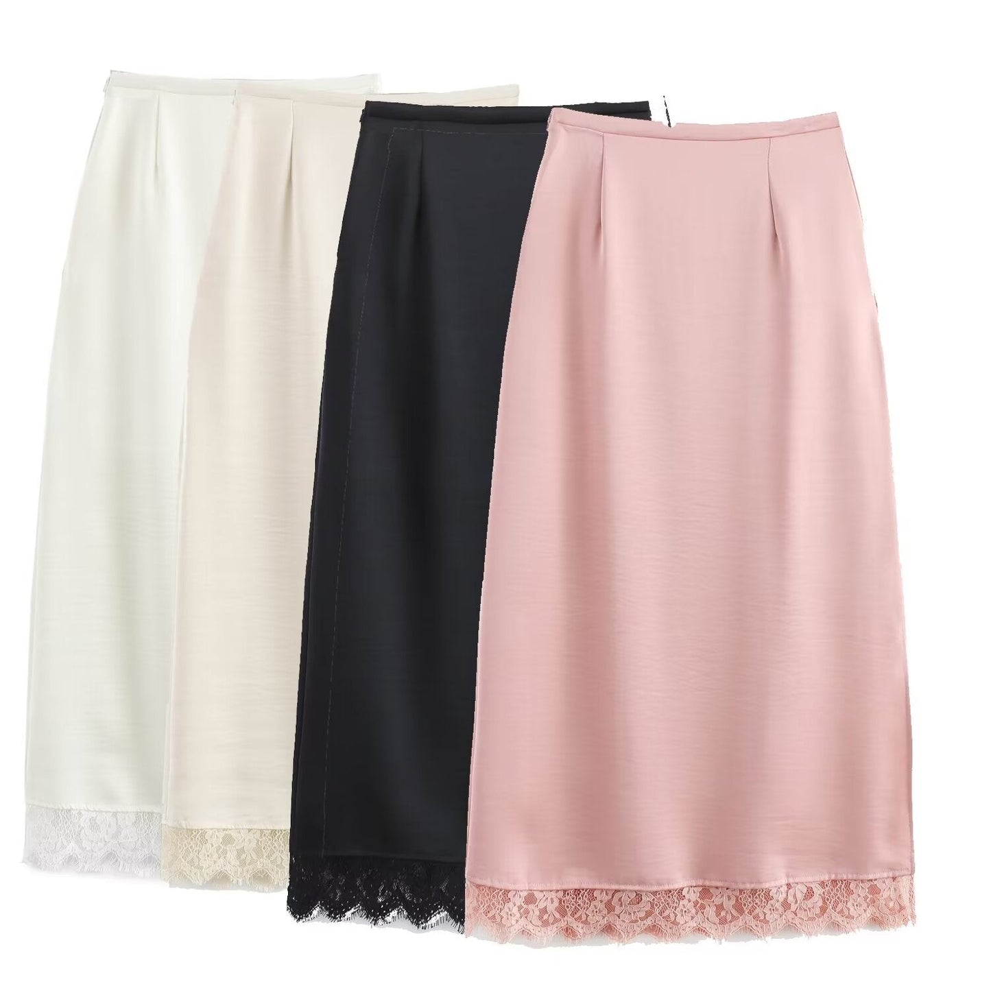 Dam Midi Kjol A-linjeformad Polyester-2