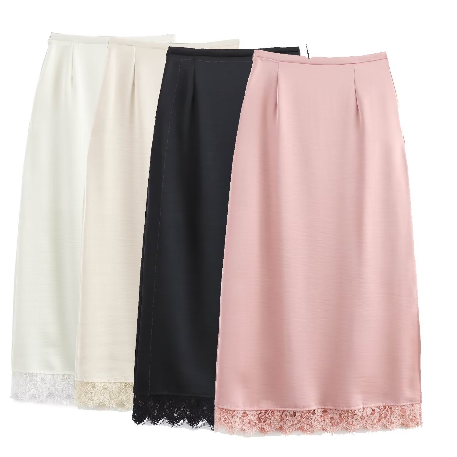 Dam Midi Kjol A-linjeformad Polyester-2