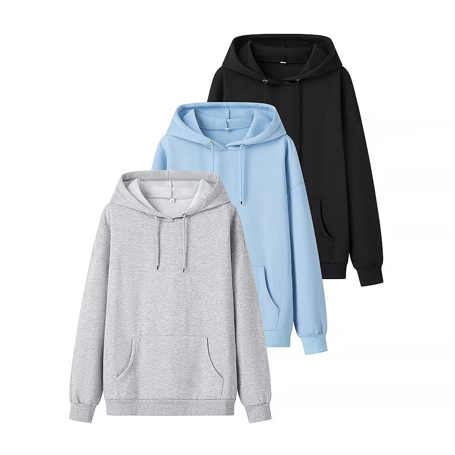 Kvinnors Hoodie Avslappnad Snitt Bomullsmix 2