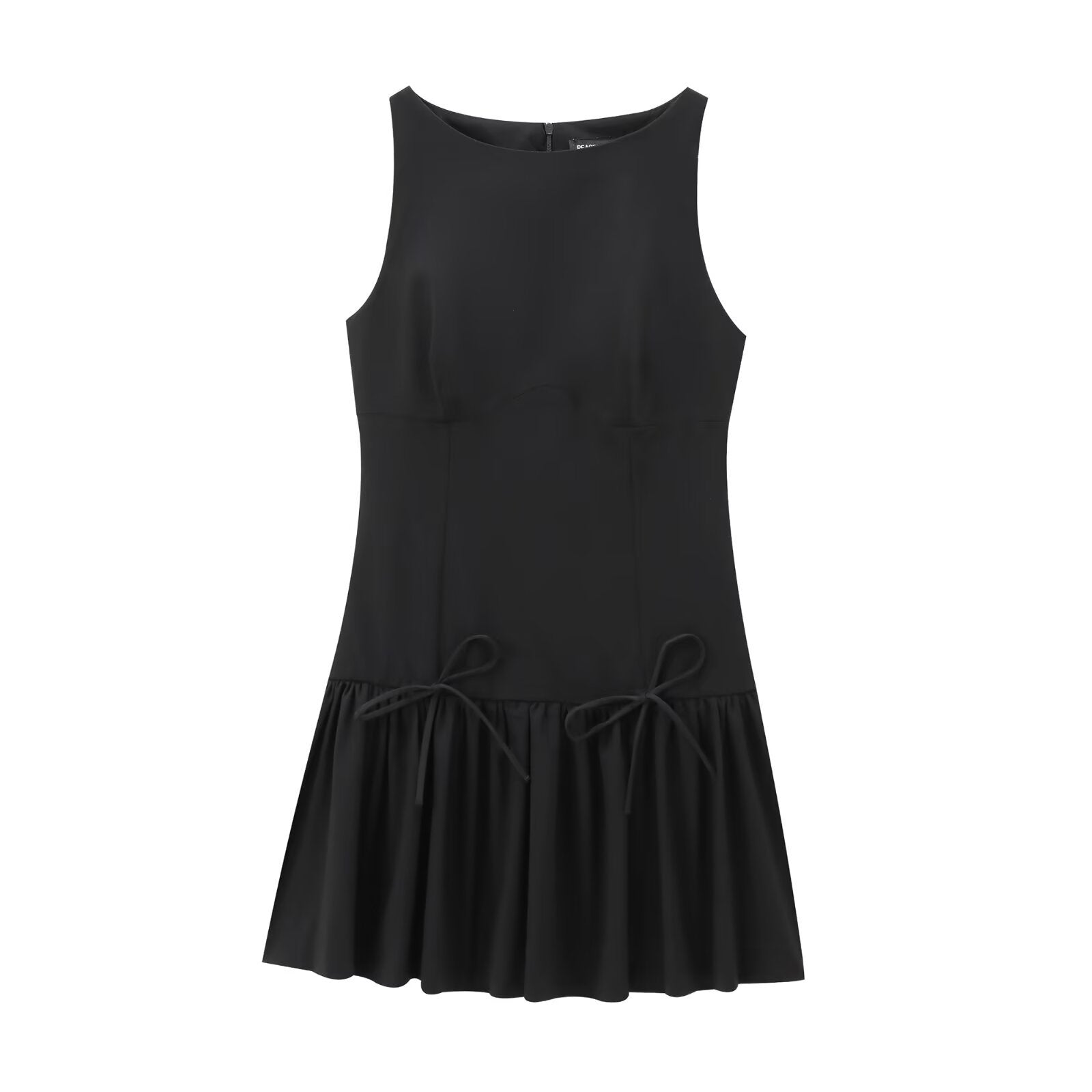 Fina Dam Klänningar A-Line Polyester Rund Halsringning-3