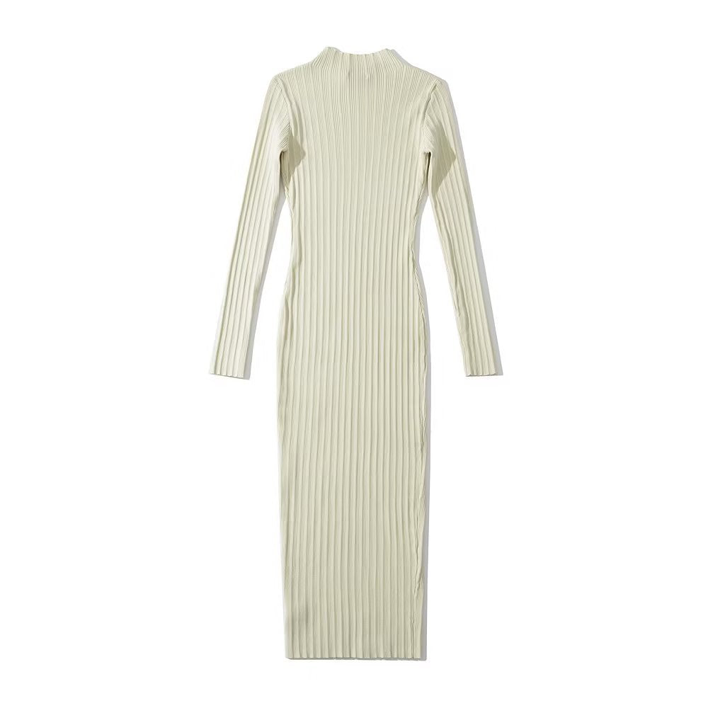 Dam Klänning Bodycon Slim Fit Polyester Rund Halsringning Långa Ärmar-6