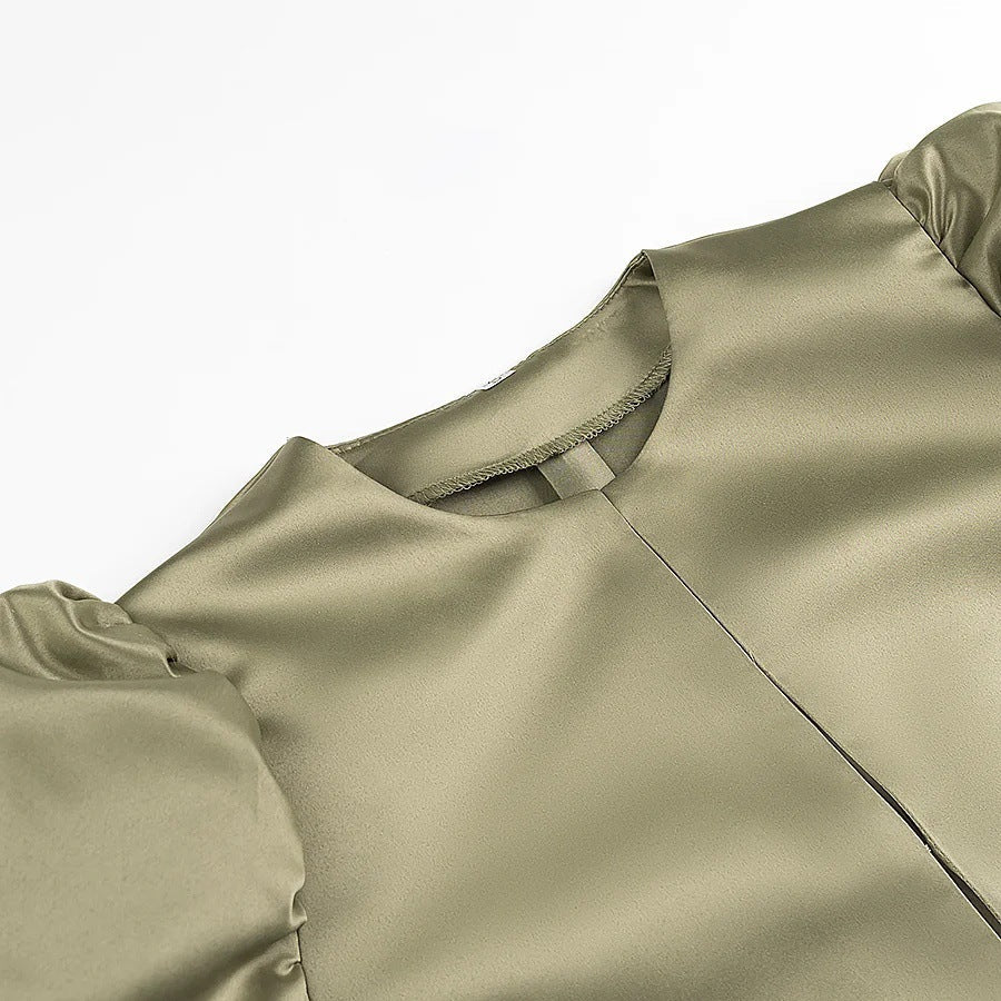 Kvinnors Jacka Puffärmar Lätt Material Elegant Snitt-3