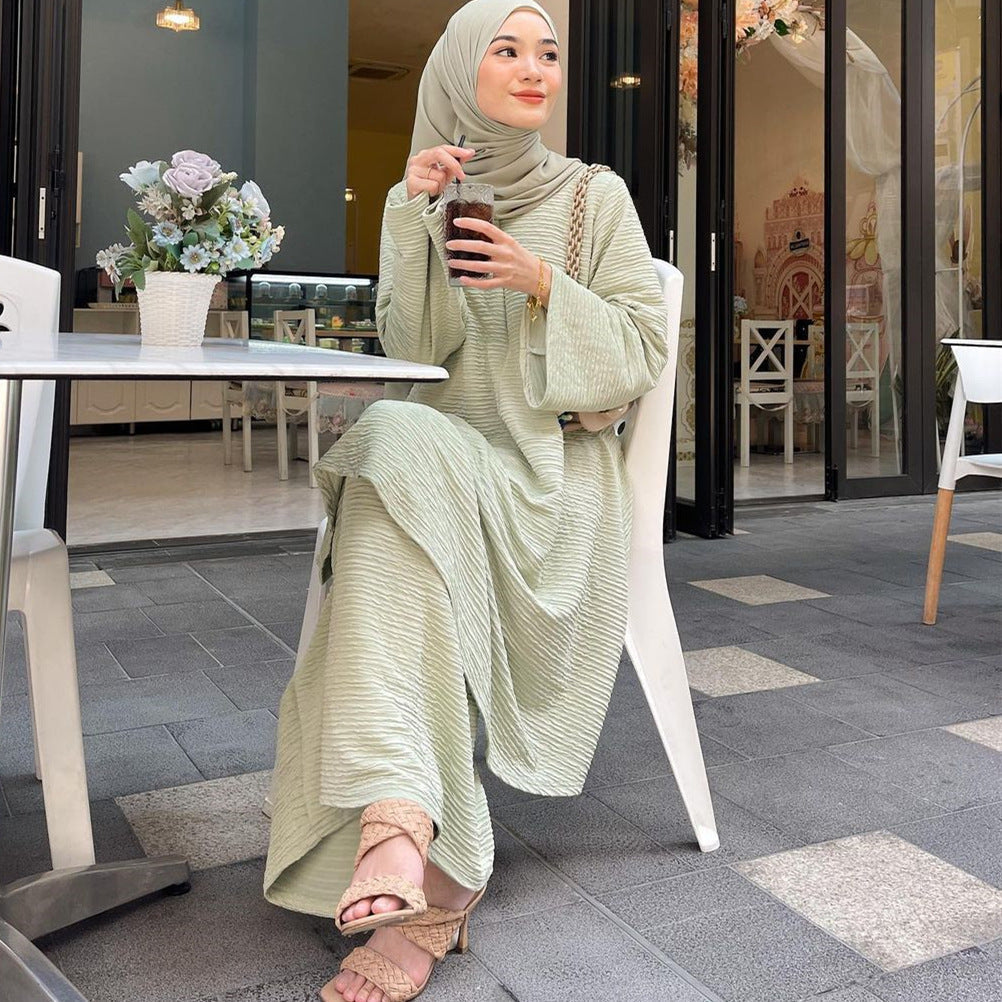 Kvinnors Midi Skjorta Rock Set Polyester Lång Ärmar Elegant Design 2