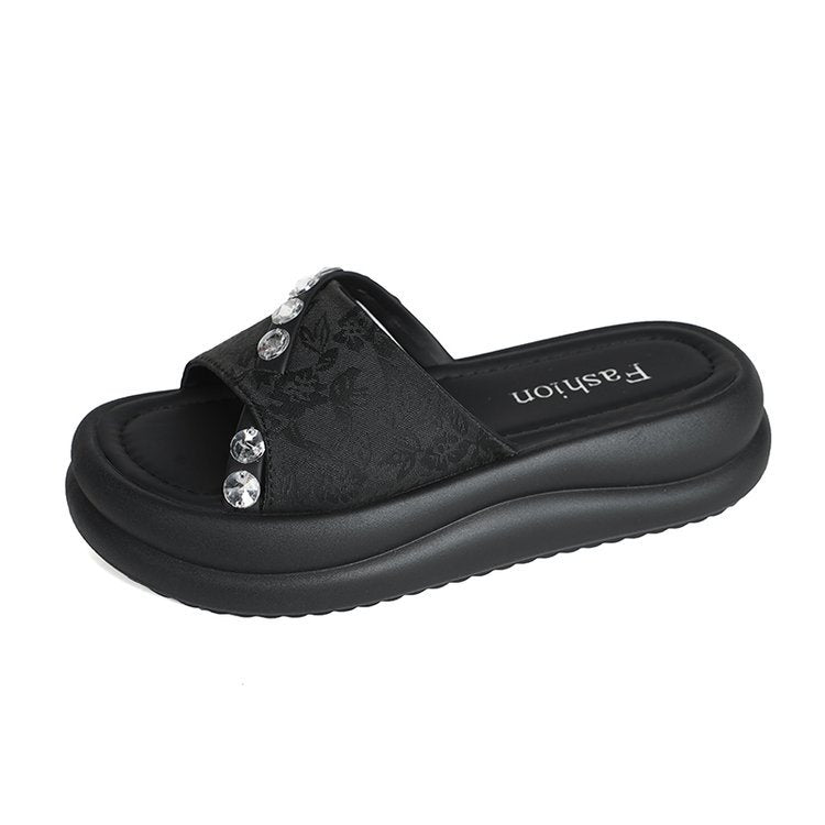 Kvinnors Pantoletter Kamouflage Design Syntetisk med Strass 9