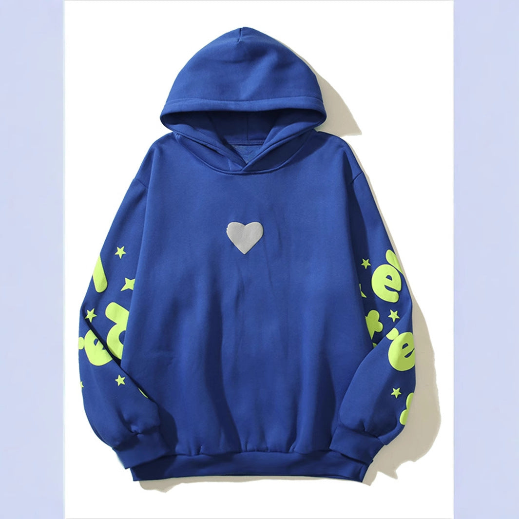 Dam Hoodie i Polyester med Tryckt Mönster – Avslappnad Passform för Street Fashion 2
