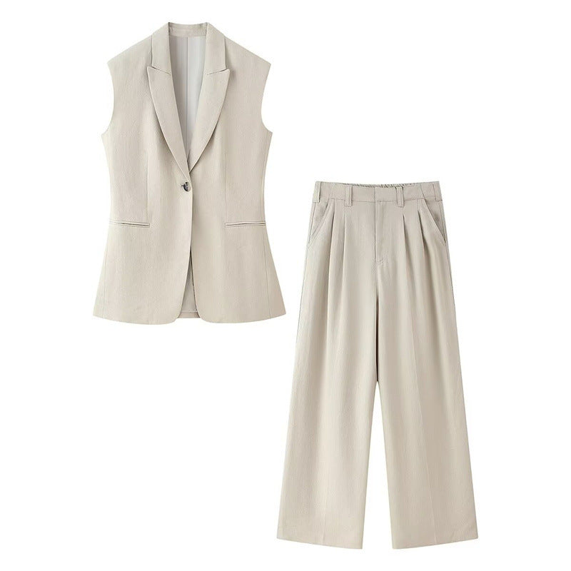 Dam Byxor Set Axeldyna Väst Geometriskt Satin 2