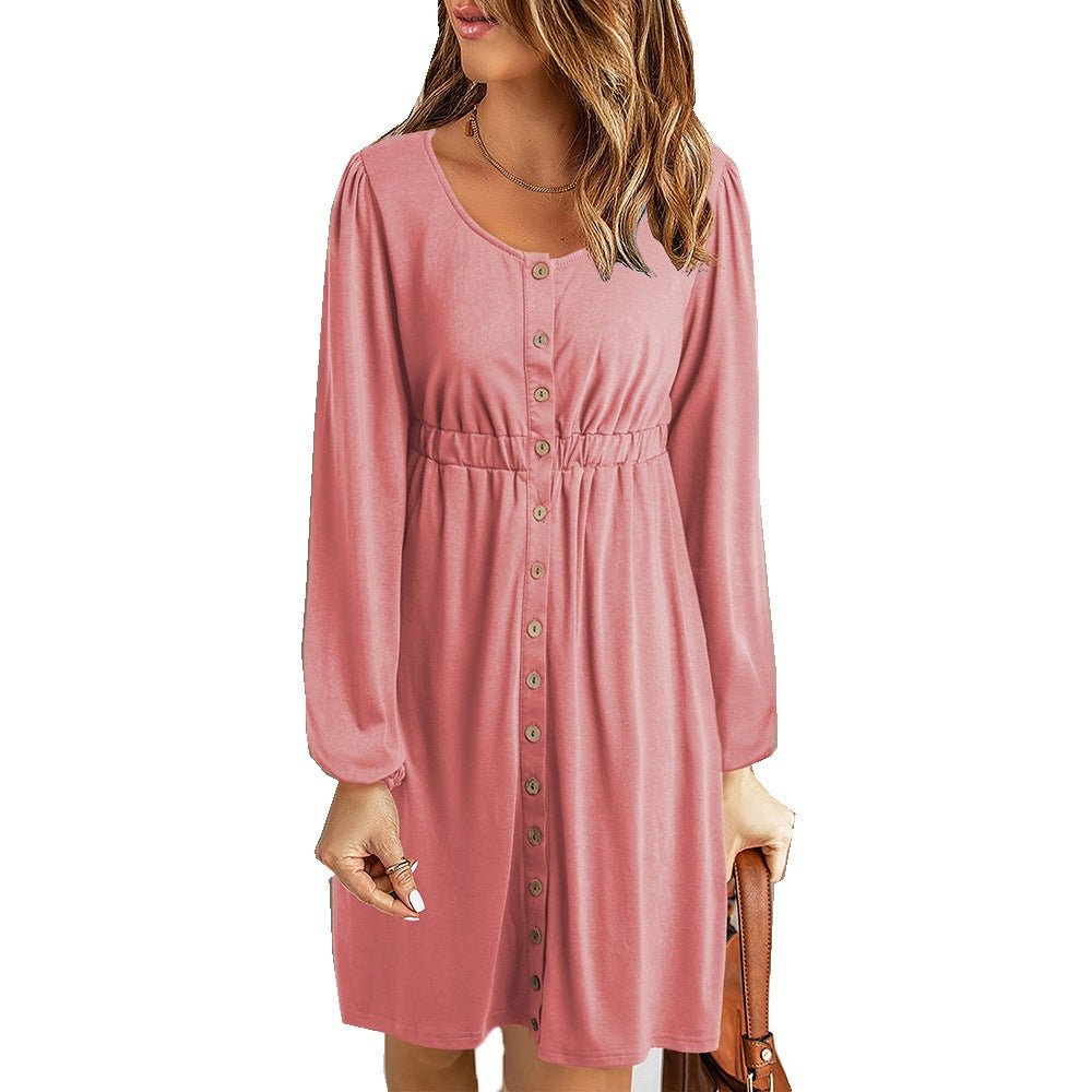 Kvinna Off-Shoulder Klänning Långärmad Polyester-2