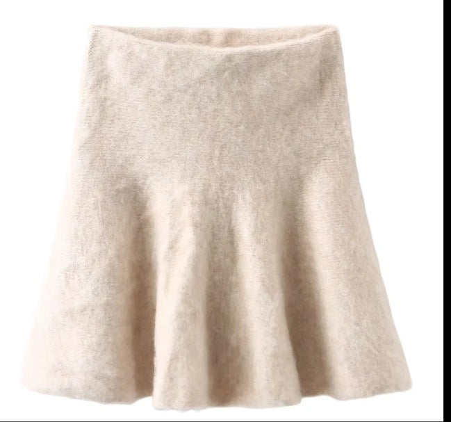 Dam Stickad Klänning Halvlängdärmar Mjuk Tyg med Dekorativa Knappar 10