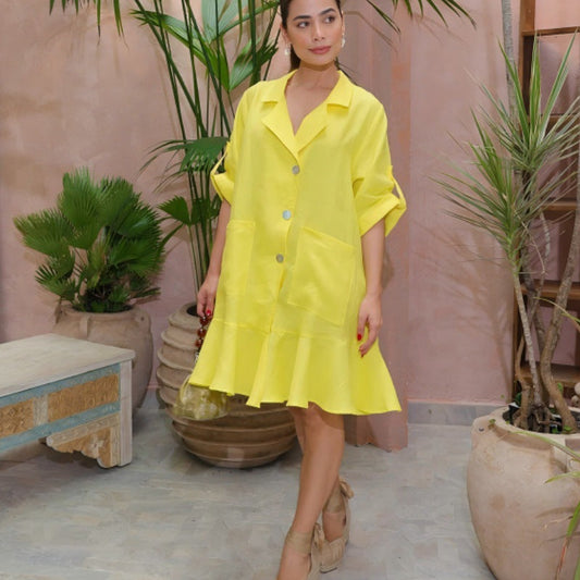 Dam A-Linje KlÀnning KortÀrmad EnfÀrgad Polyester 1