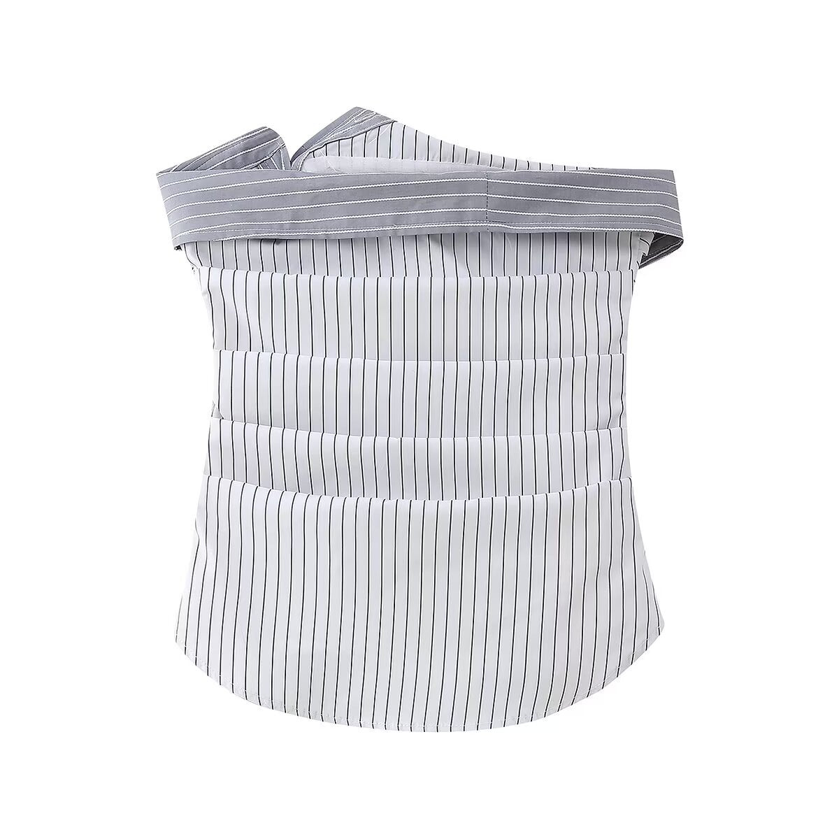 Dam Blus Randig Färgblockering Polyester-2