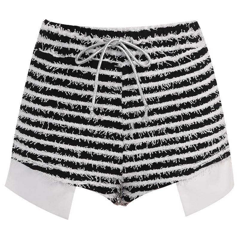 Kvinnors Shorts med Fransad Design och Andningsbart Material – Elastiskt Midjeband, Perfekta för Sommaraktiviteter 6
