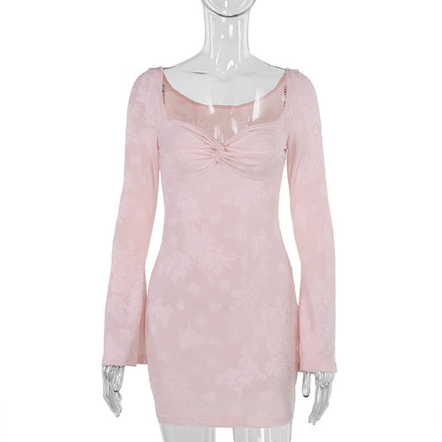 Kvinnors Miniklänning Transparent Topp Blommiga Detaljer Elastiskt Tyg-1