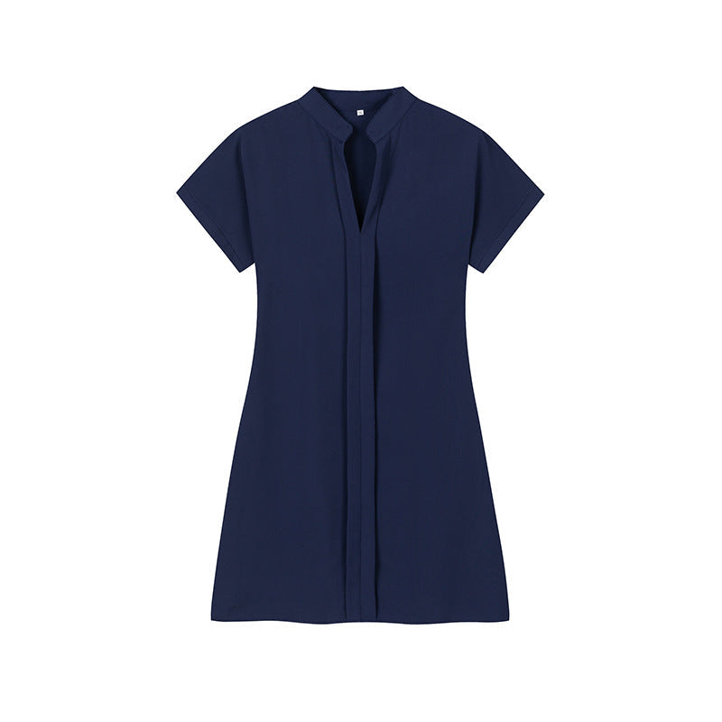 Variant image for Kvinnors Midi Klänning A-Line Polyester Kort Ärmar-26