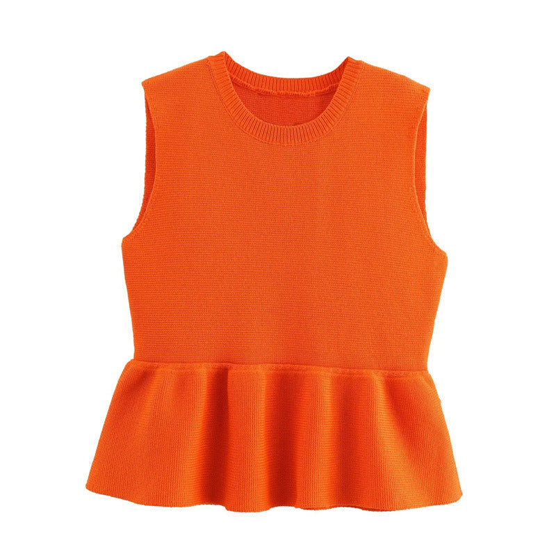 Dam Löst Topp Ärmlös Rund Hals 100% Bomull Patchwork Design-6