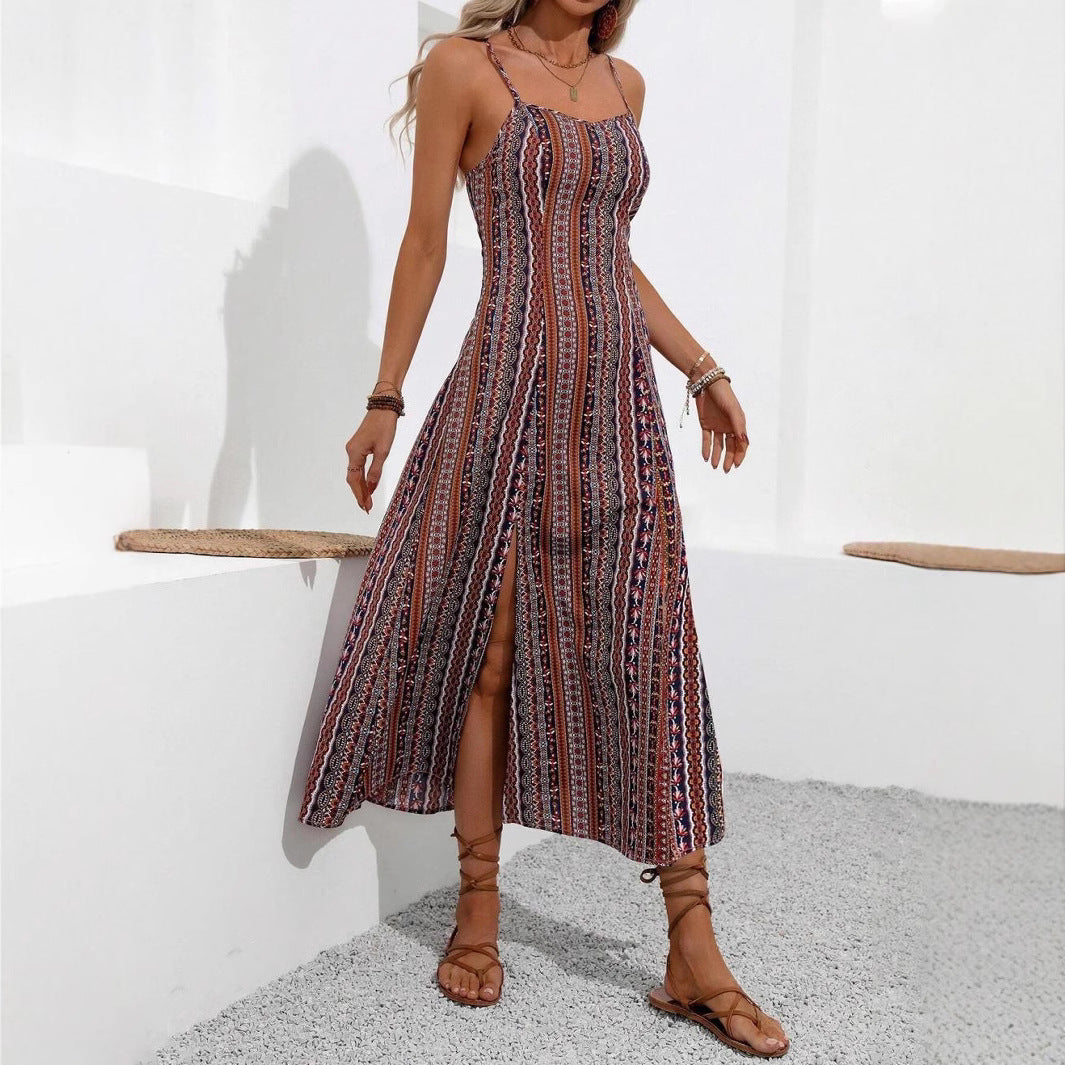 Fina Dam Klänningar Randig Långkjol Polyester-3