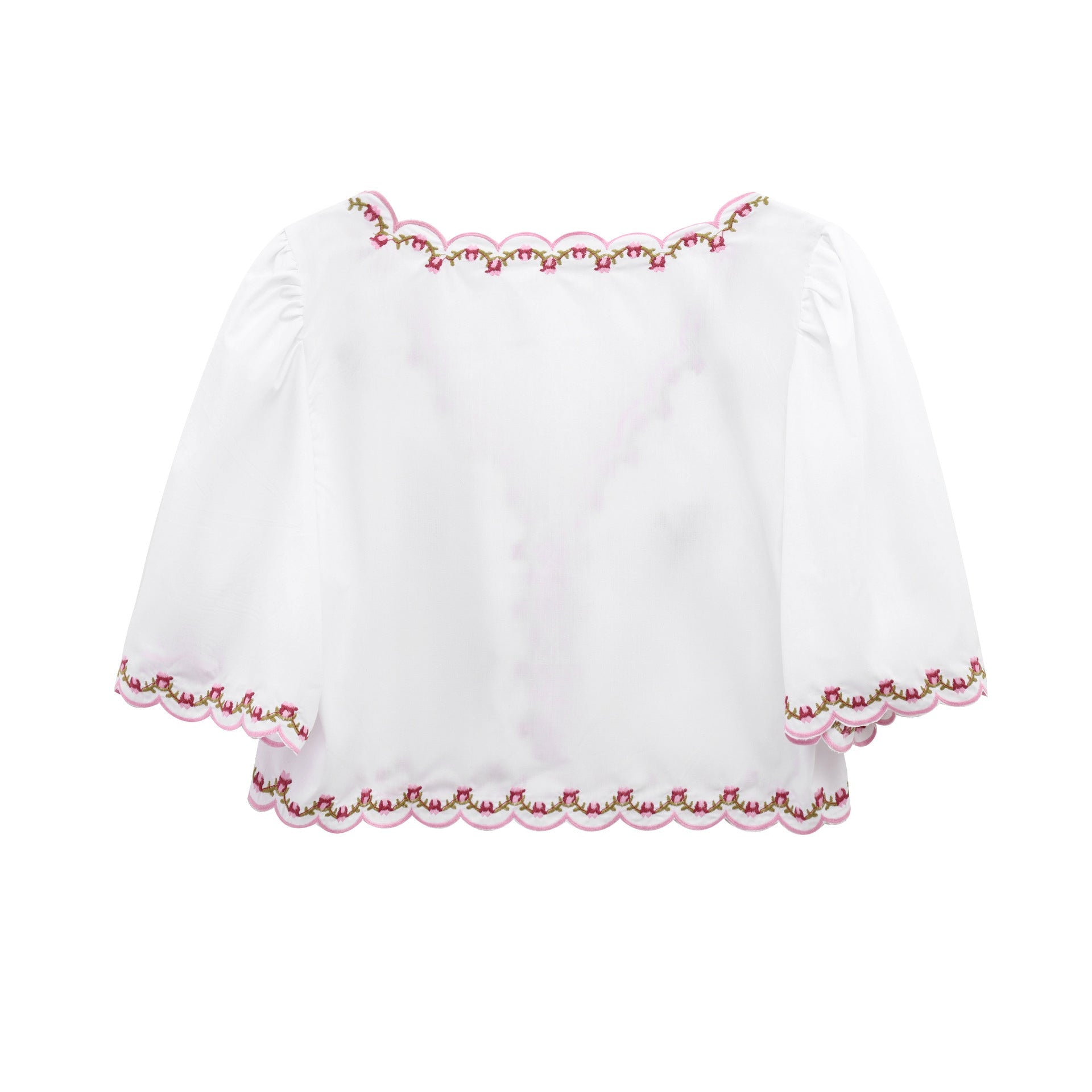 Kvinnors Blus Romantisk Broderi Lätt Viskos 2