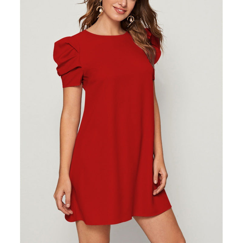 Variant image for Kvinna A-Line Klänning Puffärmar Polyester-6