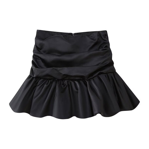 Kvinnors Kort Kjol Puffad Polyester Blommönster-1