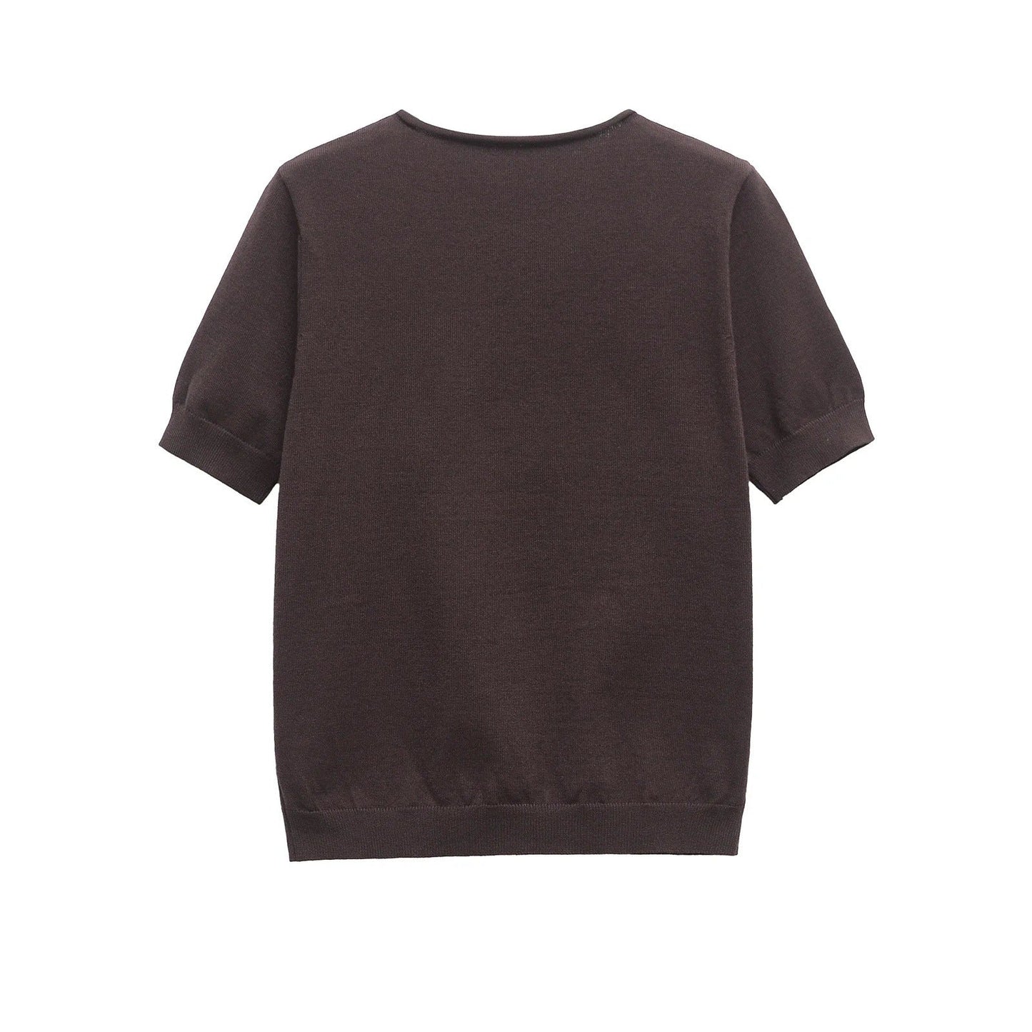 Kvinnors T-shirt Löst Snitt Kort Ärmar Bomull 6