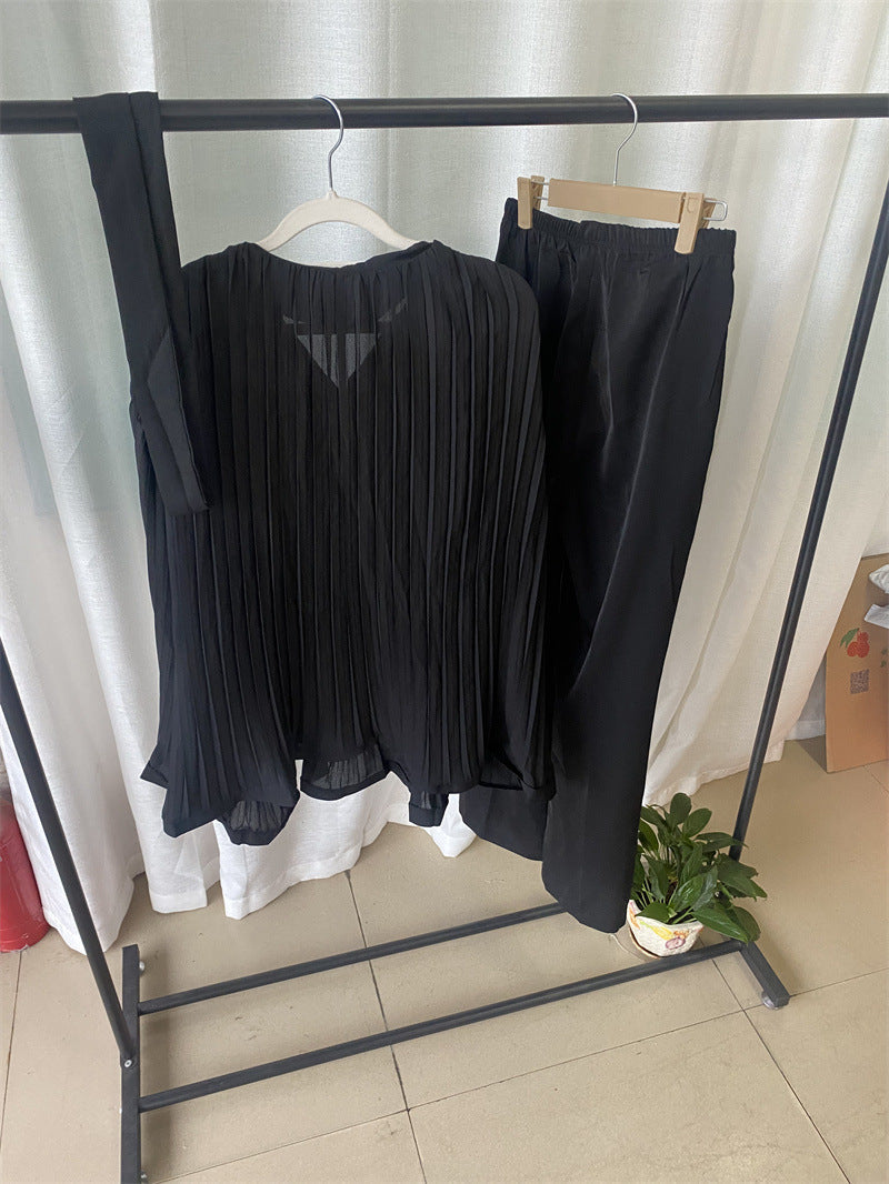 Dam Set Långärmad Topp Klockärmar Polyester Vida Byxor 13