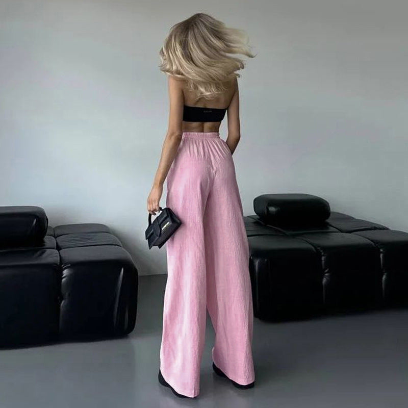 Kvinnors Casual Tröja med Elastiskt Midjeband – Mjuk Jersey, Avslappnad Passform, Justerbar Snörning, Bred Benarea 4