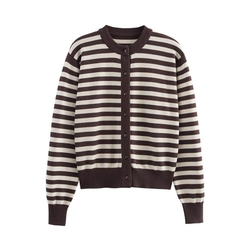 Dam Kortjacka Rundhalsad Stickad Polyester-1