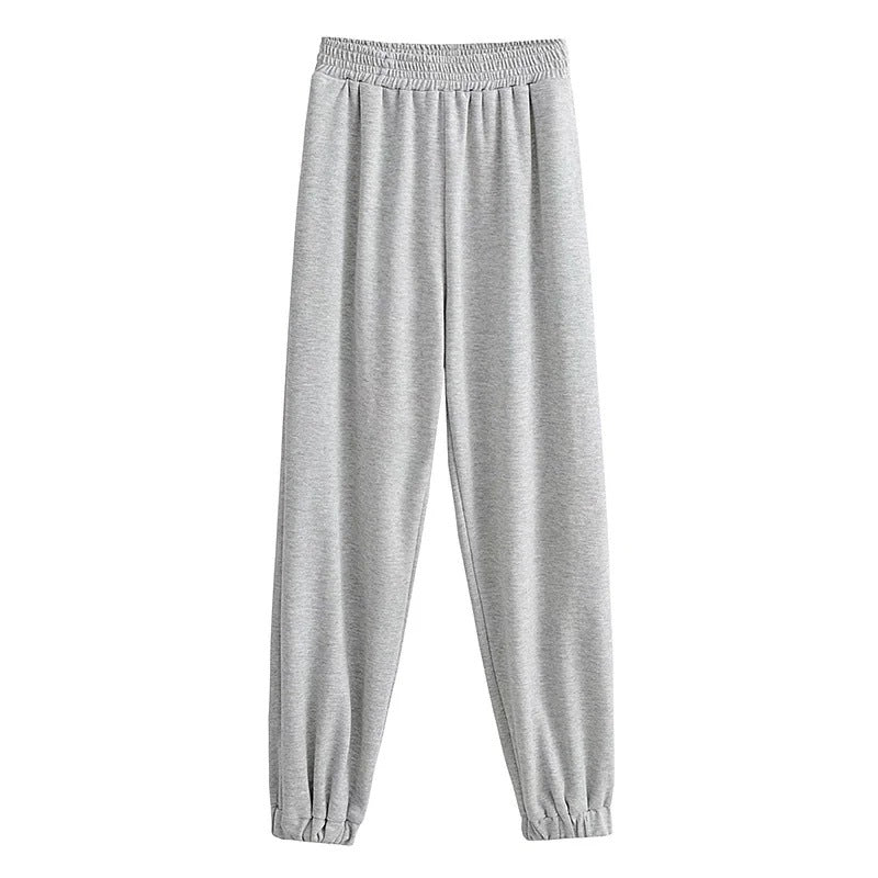 Fritidsbyxor Dam Med Elastiskt Midjeband Smal Ben Mjukt Tyg 5