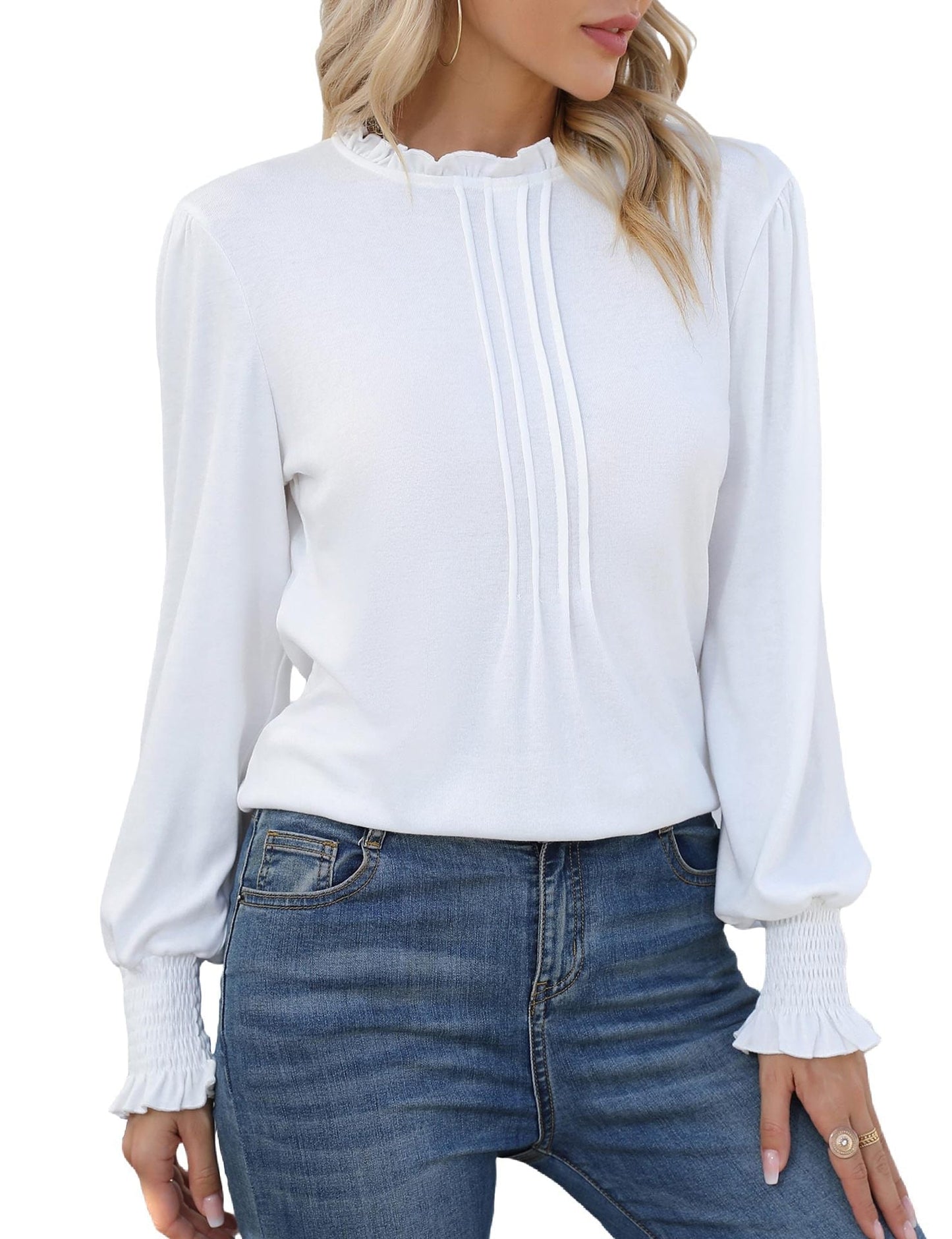 Herrskjorta Långärmad Stand-Up Krage Polyester för Modern Stil-3