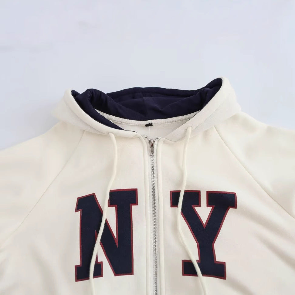 Kvinnors Zip-Hoodie Sportig Design Mjuk Polyester 3