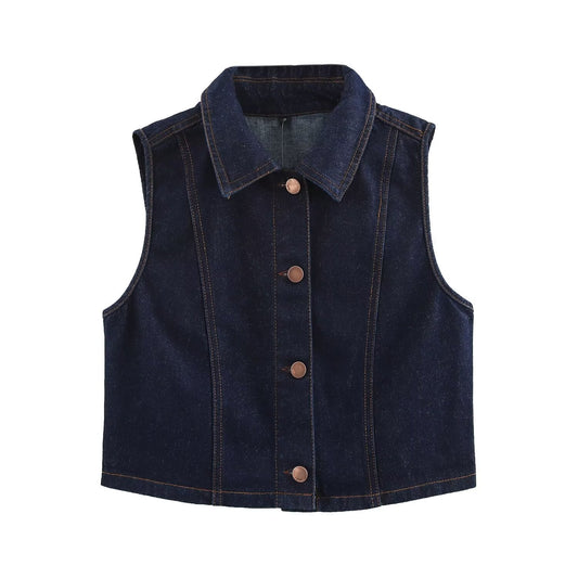 Dam Kort ByxdrÀkt Hög Midja Denim-1