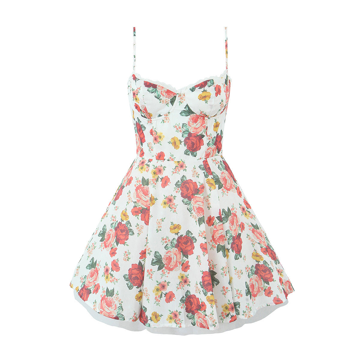Dam Axellös Klänning Blommig V-Hals Polyester-6