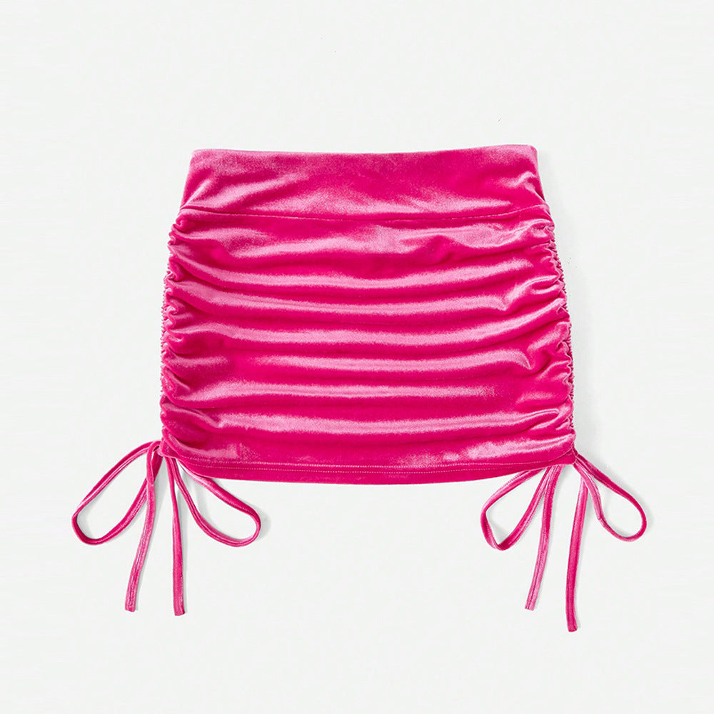 Kvinnors Minikjol Bodycon Sammet med Lätt Stretch-2