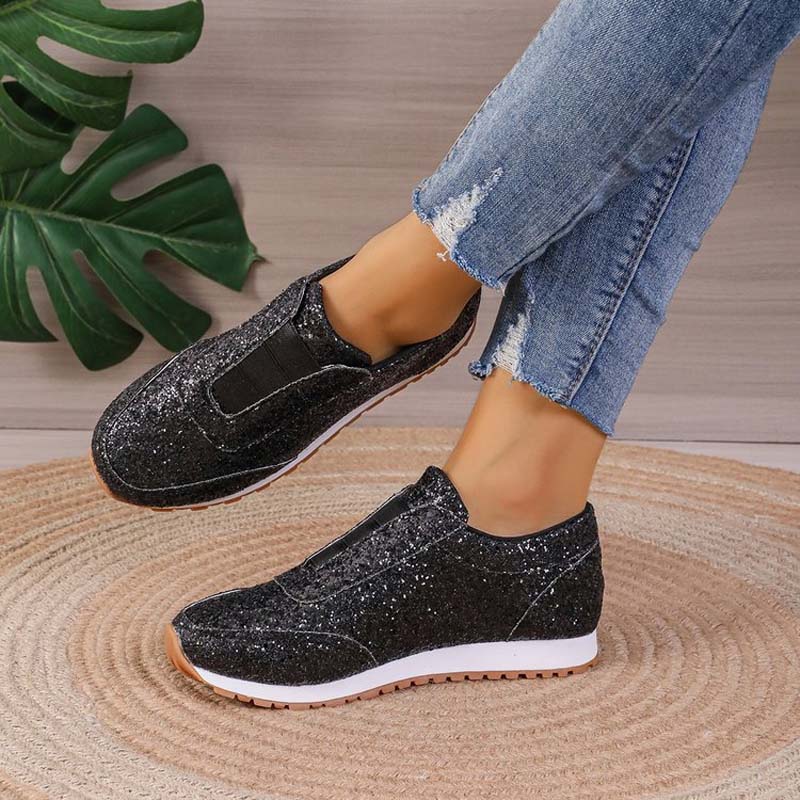 Dam Sneakers Monokrom Avslappnad Bomull PU-5